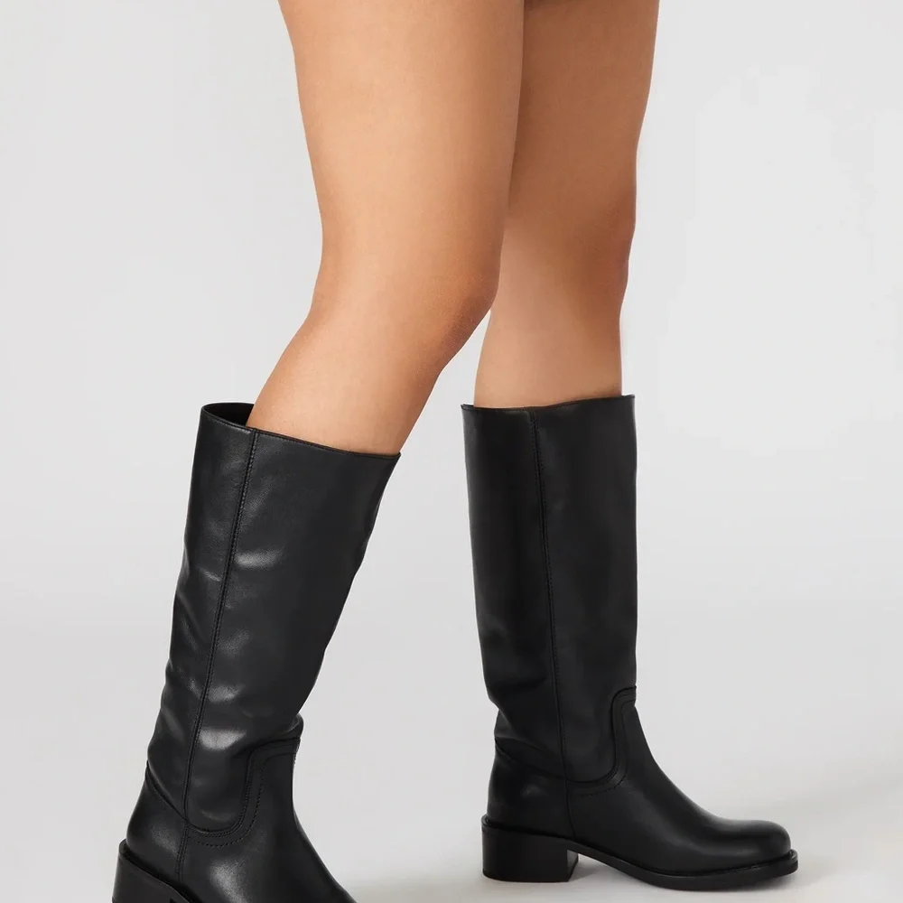 Steve Madden Black & White Cow-Print Over-the-Knee Boots